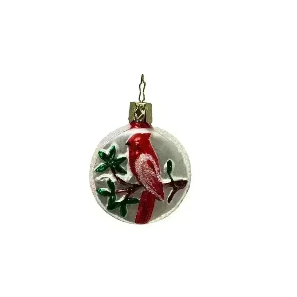 Blown Glass Cardinal Christmas Ornament Hard to Find Star Loop